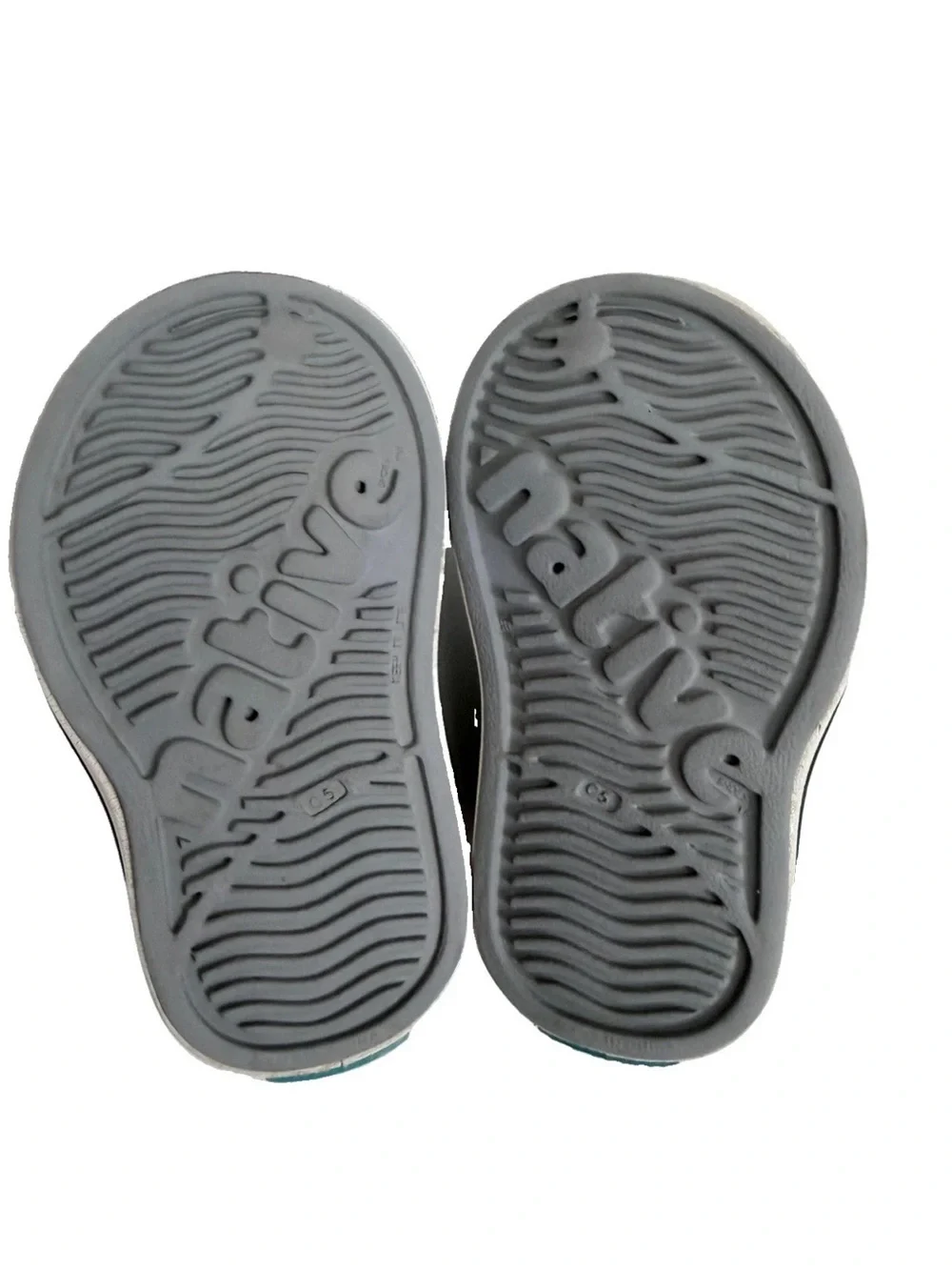 Native Gray And White Toddler Shoes C5 Outdoor Waterproof Unisex Boy Girl Kids